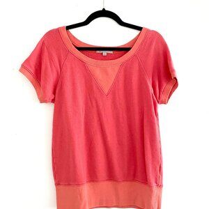 Gap Short-Sleeve Sweatshirt Top in Colorful Coral